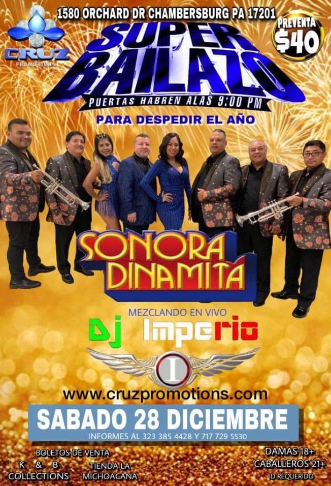 Event - Super Bailazo con Sonora Dinamita - Chambersburg, Pennsylvania - December 28, 2019 | concert tickets