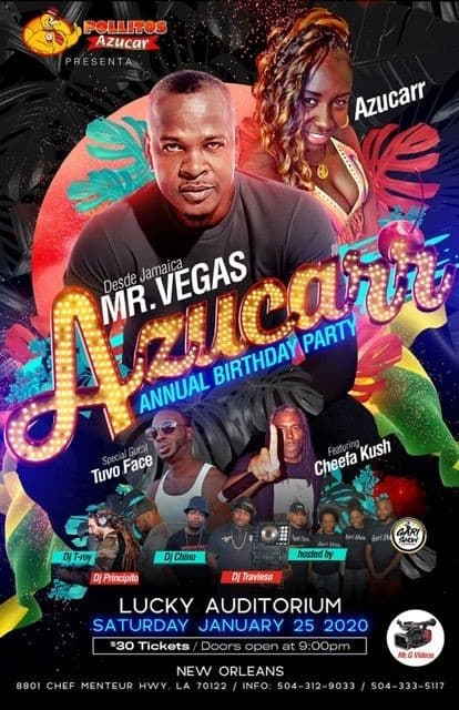 Event - Mr.vegas azucarr birthday party - New Orleans, Louisiana - January 25, 2020 | concert tickets