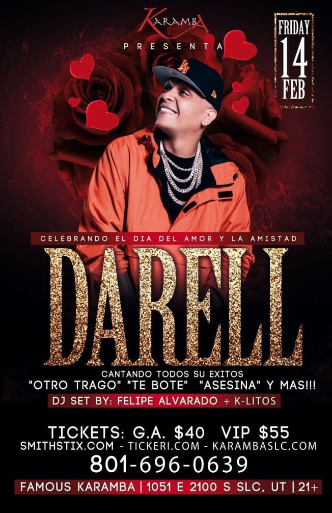 Event - Celebrando el Dia del Amor con Darell en Concierto! - Salt Lake City, Utah - February 14, 2020 | concert tickets