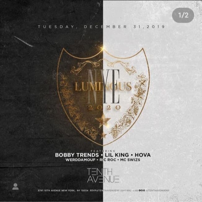 Event - NYE 2020 DJ Bobby Trends Live At Tenth Avenue - New York, New York - December 31, 2019 | concert tickets