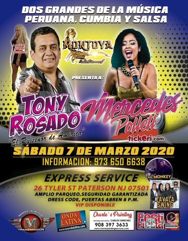 Event - Tony Rosado y Mercedes Pollett en Vivo! - Paterson, New Jersey - March 7, 2020 | concert tickets
