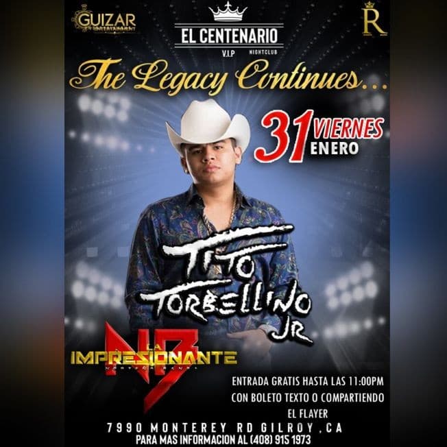 Event - Tito Torbellino Jr En Gilroy,CA - Gilroy, California - January 31, 2020 | concert tickets