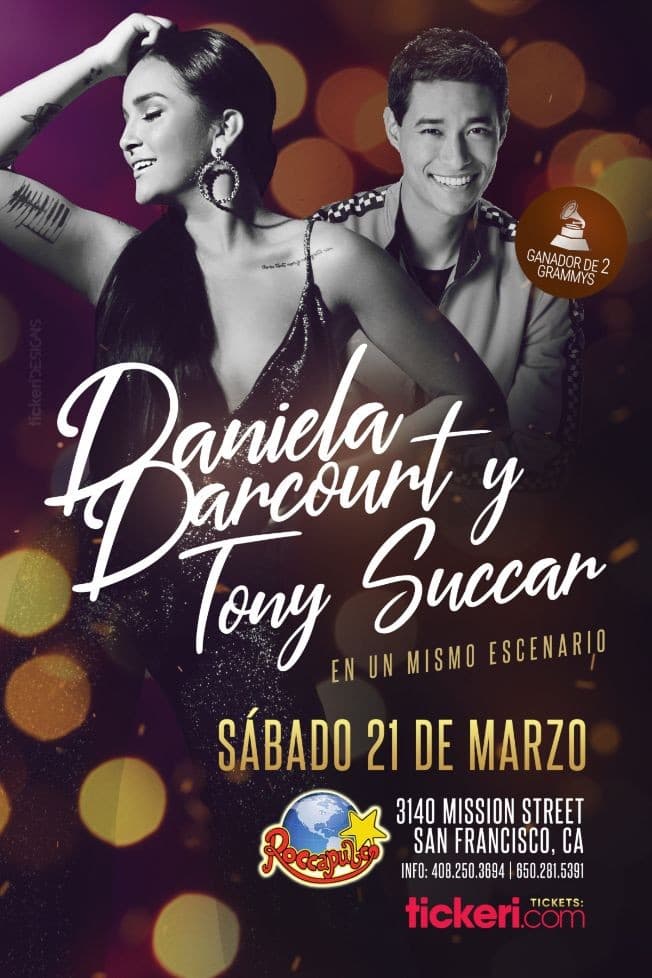 Event - Daniela Darcourt y Tony Succar Juntos en San Francisco POSTPONED - San Francisco, California - June 6, 2020 | concert tickets