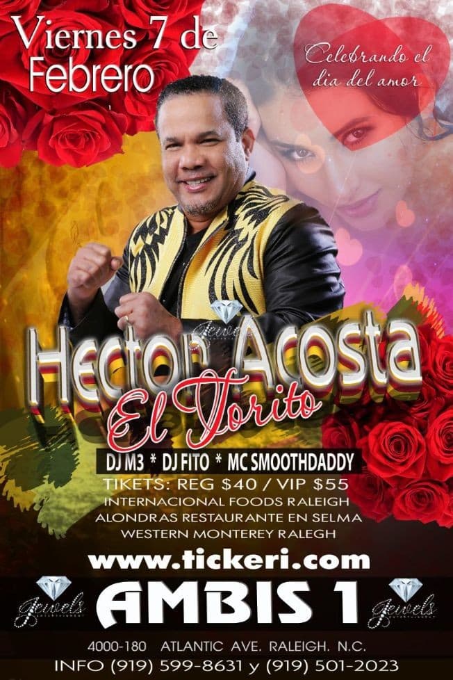 Event - Hector Acosta "El Torito" en Concierto! - Raleigh, North Carolina - February 7, 2020 | concert tickets
