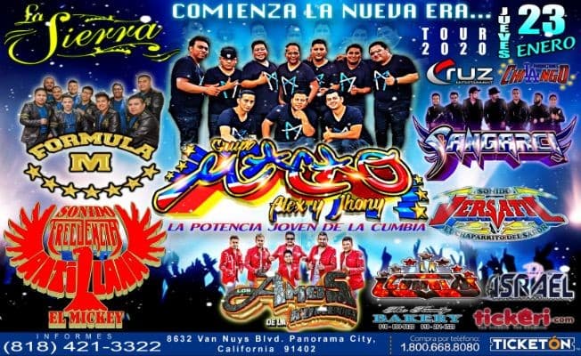 Event - Tour 2020 Con Grupo Macao,Sangarci,Formula M Y Mas En Panorama City,CA - Los Angeles, California - 23 de enero de 2020 | concert tickets