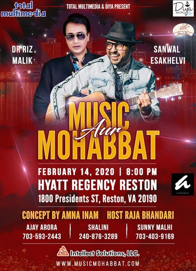 Event - Music aur Mohabbat - Reston, Virginia - February 14, 2020 | concert tickets