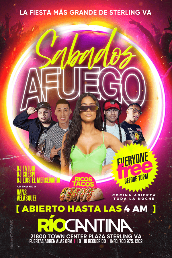 Event - Sabados a Fuego en Rio Cantina! - Sterling, Virginia - January 11, 2020 | concert tickets