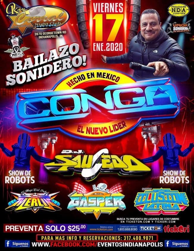 Event - Bailazo Sonidero Con Sonido Conga y Mas En Indianapolis,IN - Indianapolis, Indiana - January 17, 2020 | concert tickets