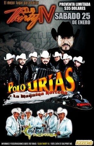 Event - Polo Urias la Maquina Nortena  Y Parealelo Norte - Gulfport, Mississippi - January 25, 2020 | concert tickets