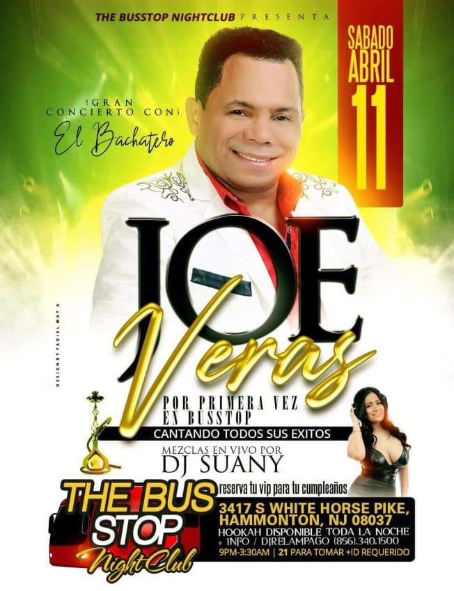 Event - Joe Veras en Hammonton, NJ POSTPONED - Hammonton, New Jersey - April 11, 2020 | concert tickets