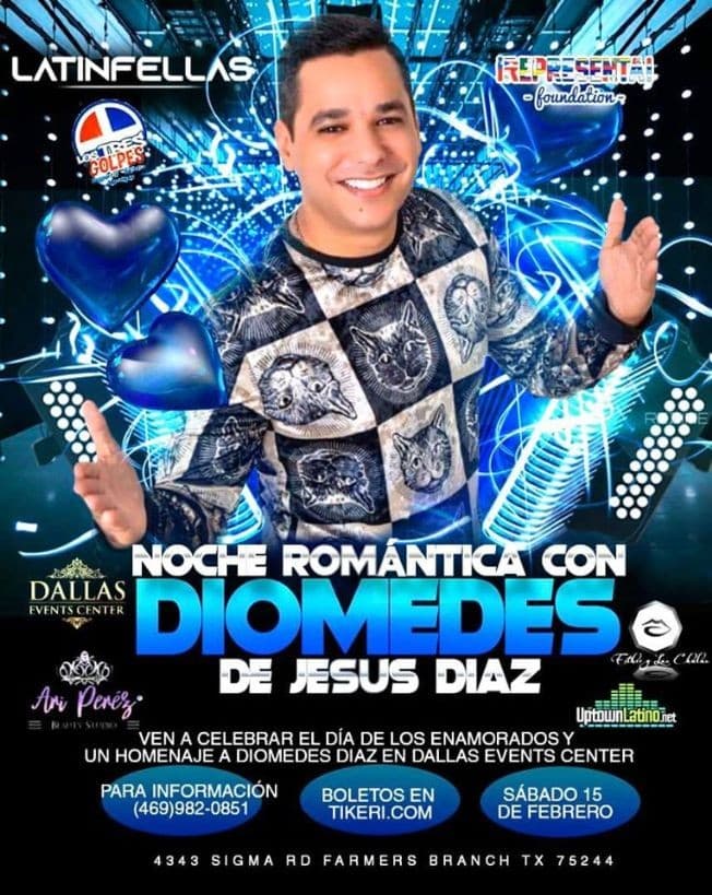 Event - Noche Romantica Con Diomedes De Jesus Diaz - Farmers Branch, Texas - February 15, 2020 | concert tickets