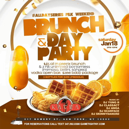 Event - Katra Lounge Saturday MLK Weekend Brunch & Day Party - New York, New York - January 18, 2020 | concert tickets