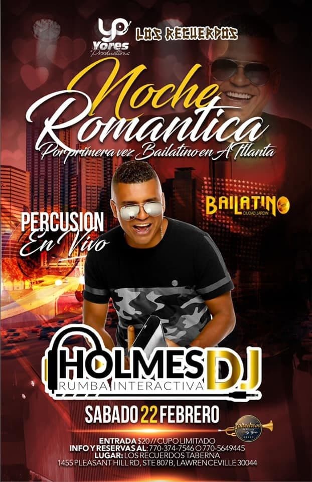 Event - CELEBRANDO EL DIA DEL AMOR & LA AMISTAD-NOCHE DE SALSA ROMANTICA CON DJ HOLMES - Lawrenceville, Georgia - February 22, 2020 | concert tickets