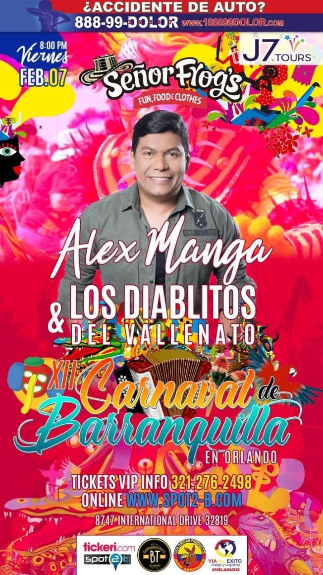 Event - 2night carnaval de barranquilla en orlando con Los Diablitos del Vallenato - Orlando, Florida - February 7, 2020 | concert tickets