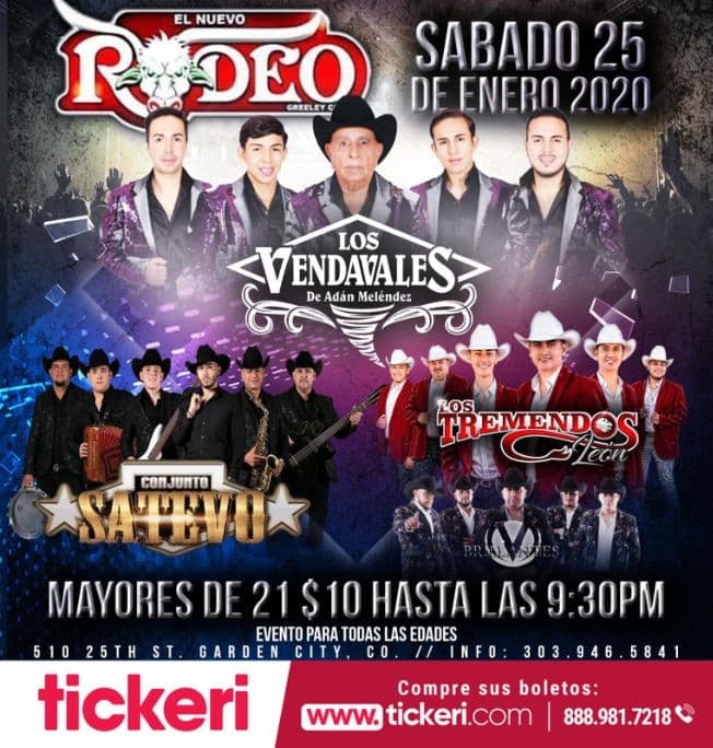 Event - Los Vendavales,Conjunto Satevo y Los Tremendos de Leon En Garden City,CO - Garden City, Colorado - January 25, 2020 | concert tickets
