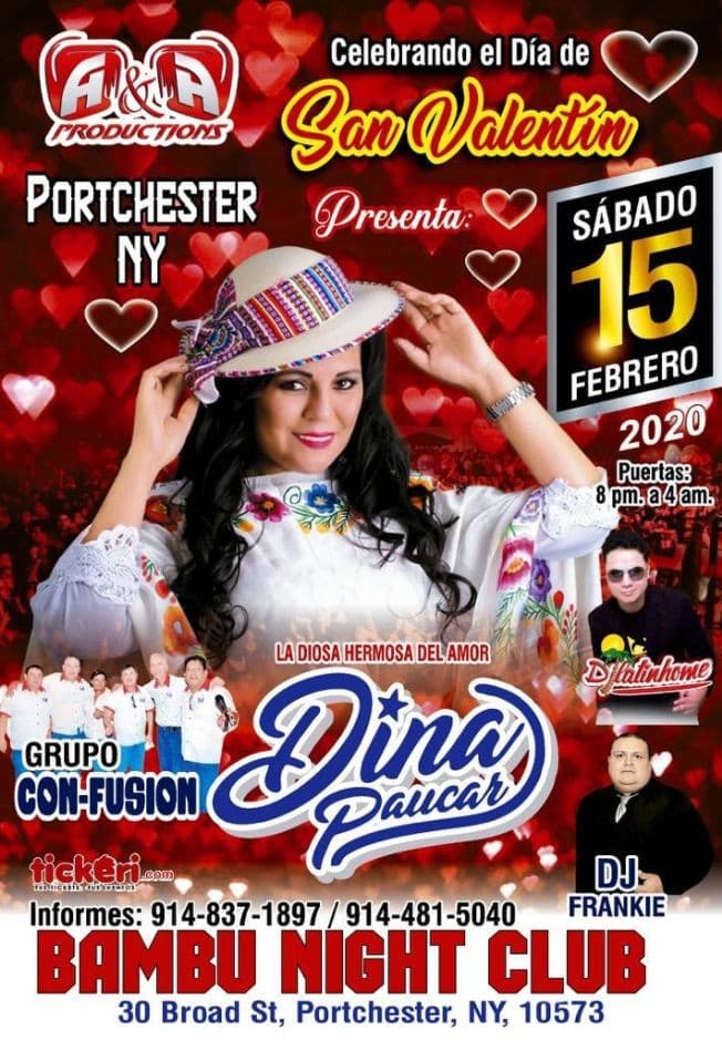 Event - Dina Paucar en Portchester,NY - Portchester, New York - February 15, 2020 | concert tickets