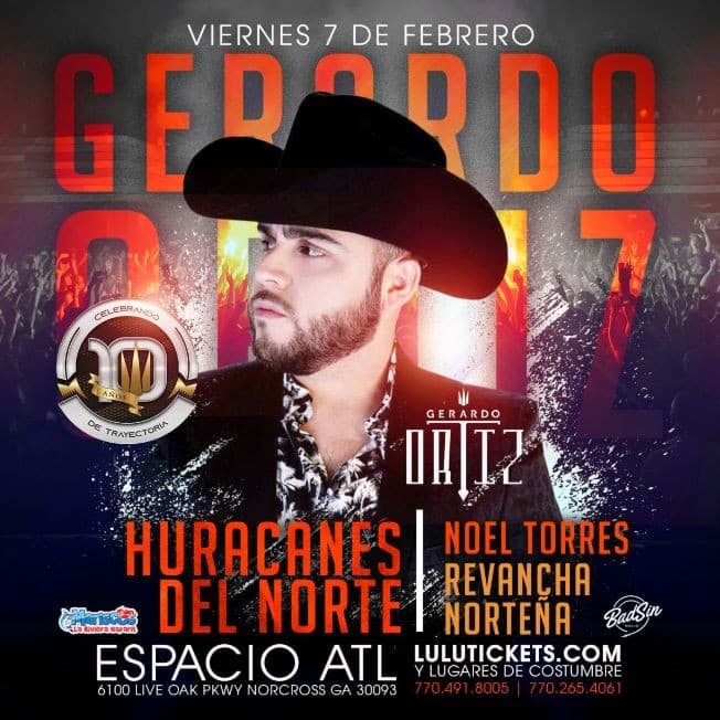 Event - GERARDO ORTIZ Y LOS HURACANES DEL NORTE - Norcross, Georgia - February 7, 2020 | concert tickets