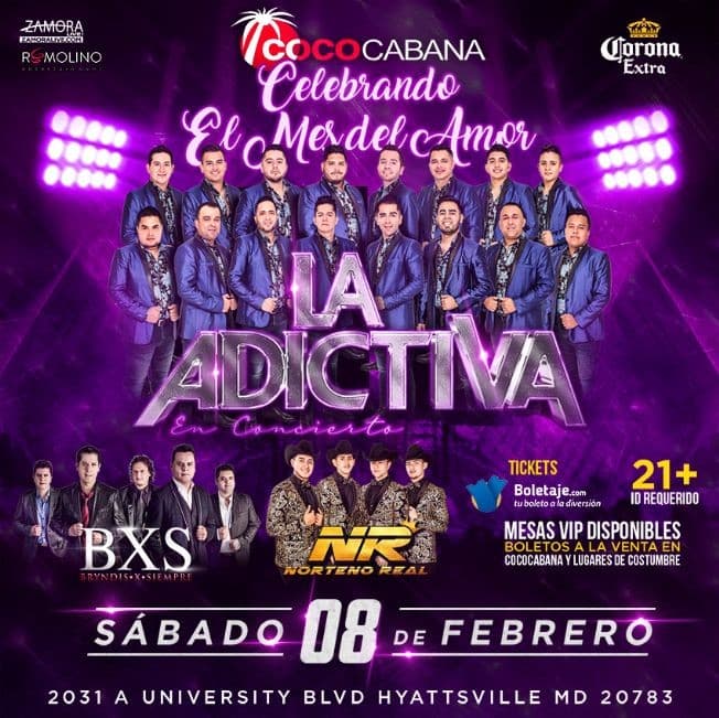 Event - Celebrando el mes de amor llega 'La Adictiva' en Vivo! - Adelphi, Maryland - February 8, 2020 | concert tickets