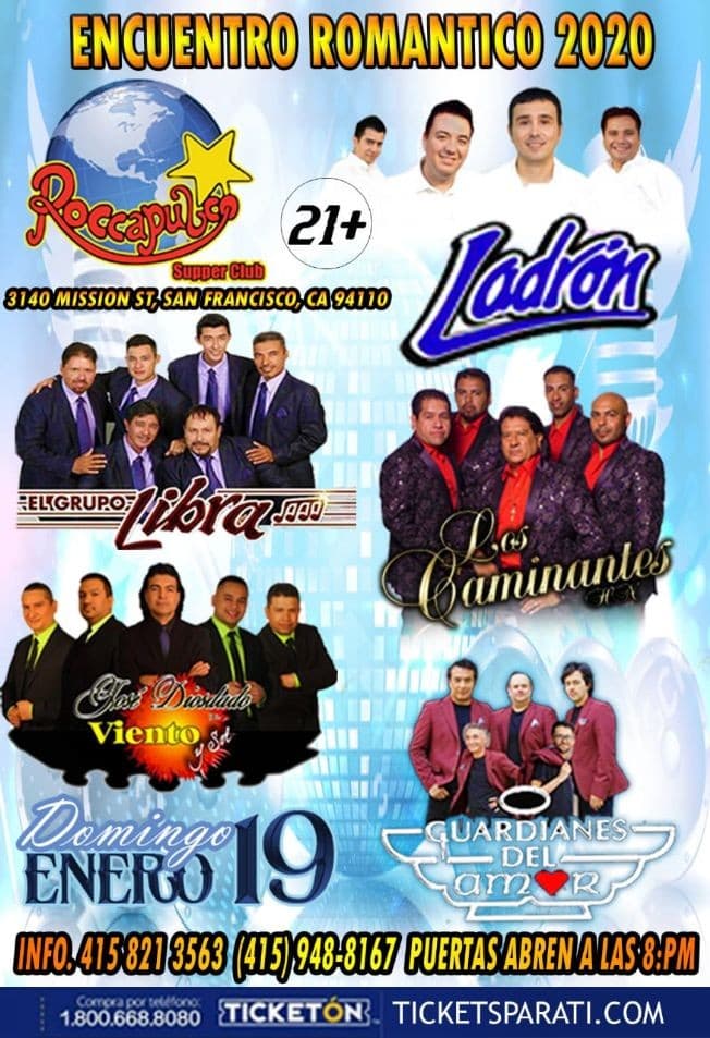 Event - Encuentro Romantico 2020 Con Ladron,Los Caminantes y Mas En San Francisco,CA - San Francisco, California - January 19, 2020 | concert tickets