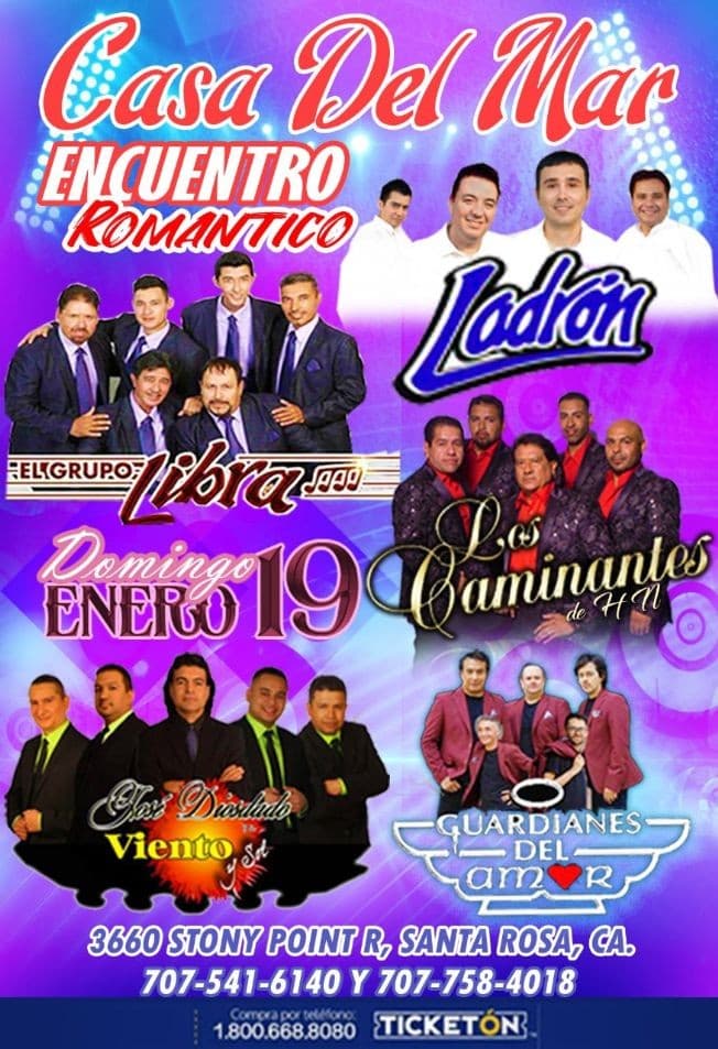 Event - Encuento Romantico 2020 Con Grupo Ladron,Libra,Los Caminantes y Mas En Santa Rosa,CA - Santa Rosa, California - January 19, 2020 | concert tickets