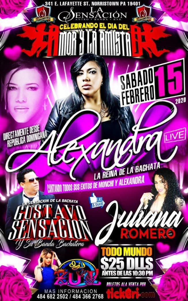 Event - ALEXANDRA LA REINA DE LA BACHATA! - Norristown, Pennsylvania - February 15, 2020 | concert tickets
