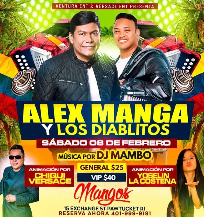 Event - Alex Manga y Los Diablitos En Concierto En Pawtucket,RI - Pawtucket, Rhode Island - February 8, 2020 | concert tickets