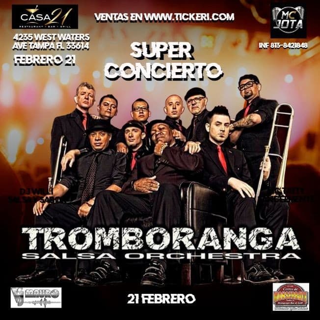 Event - Tromboranga Salsa Orchestra En Tampa,FL - Tampa, Florida - February 21, 2020 | concert tickets