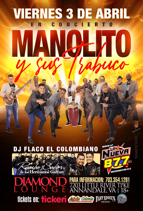 Event - Manolito y su Trabuco en Virginia - Annandale, Virginia - April 3, 2020 | concert tickets
