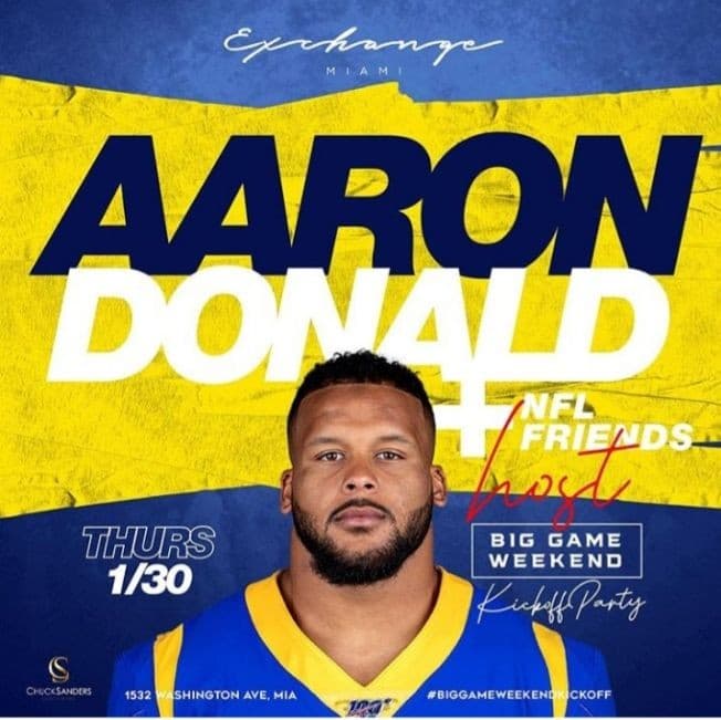 Event - Big Game Weekend Kickoff Aaron Donald And NFL Friends Hosting At Exchange Miami - Miami Beach, Florida - January 30, 2020 | concert tickets