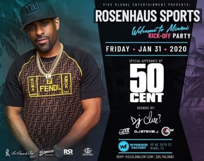 Event - Big Game Weekend 50 Cent Live With DJ Clue At Wynwood Factory - Miami, Florida - January 31, 2020 | concert tickets