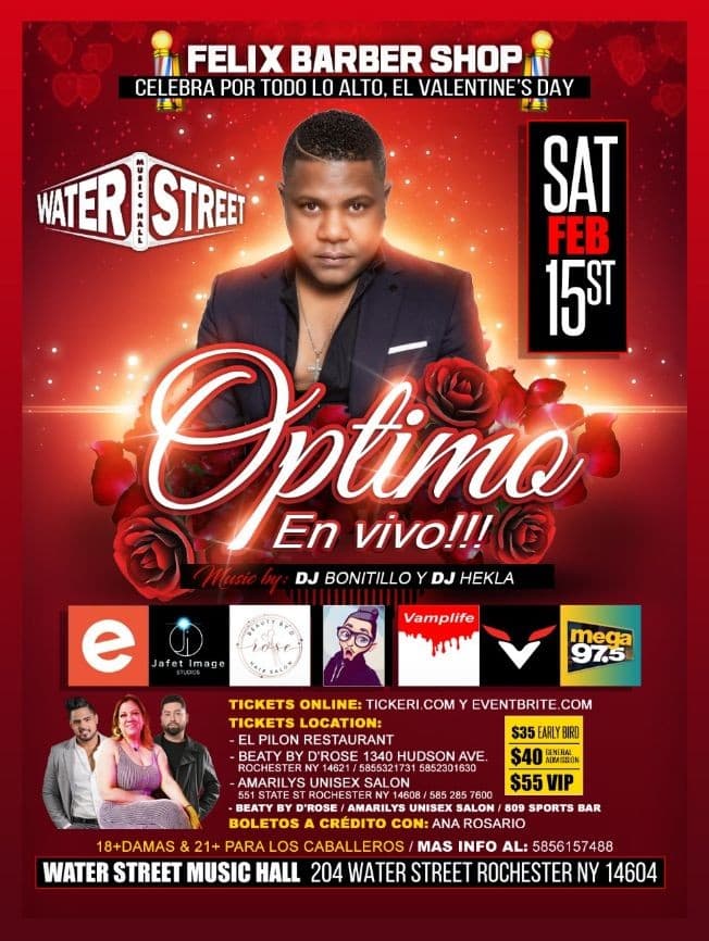Event - OPTIMO EN VIVO EN ROCHESTER NY VALENTINE DAY - Rochester, New York - February 15, 2020 | concert tickets