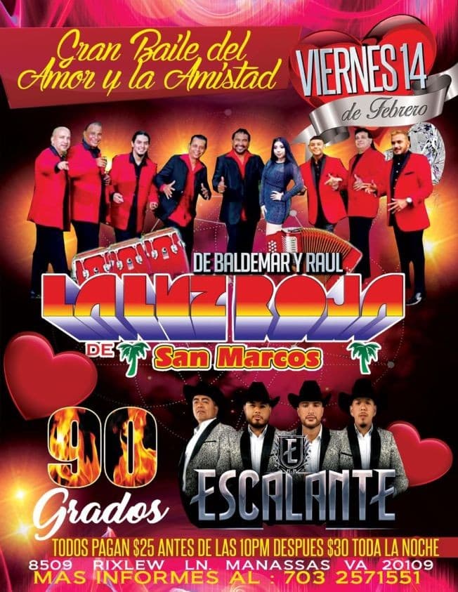 Event - Luz Roja de San Marcos y Escalante - Manassas, Virginia - February 14, 2020 | concert tickets