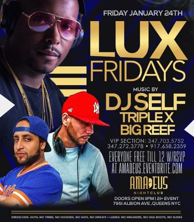 Event - Lux Fridays DJ Self Live At Amadeus Nightclub - Queens, New York - January 24, 2020 | concert tickets