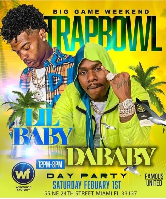 Event - Big Game Weekend Lil Baby & Dababy Live At Wynwood Factory - Miami, Florida - 1 de febrero de 2020 | concert tickets