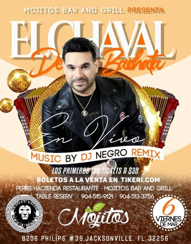 Event - El Chaval de La Bachata en Jacksonville,FL CANCELED - Jacksonville, Florida - March 6, 2020 | concert tickets