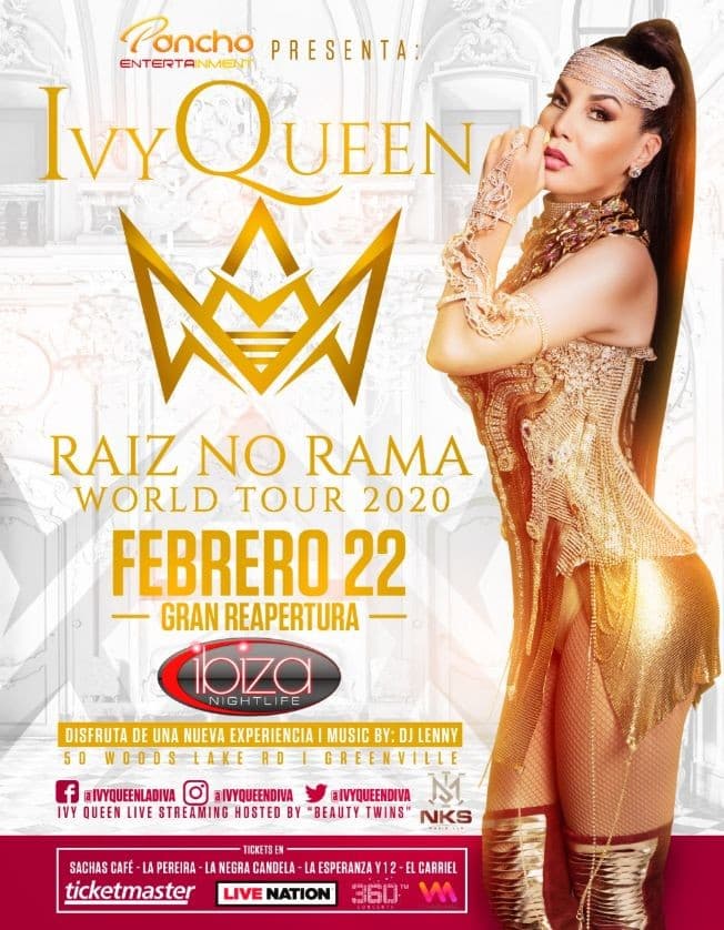 Event - Ivy Queen en Vivo en South Carolina - Greenville, South Carolina - February 22, 2020 | concert tickets