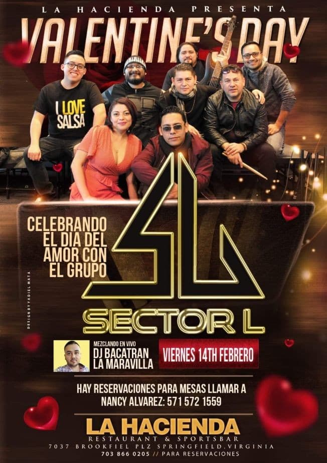 Event - Celebrando el Dia del Amor con el grupo Sector L en Vivo! - Springfield, Virginia - February 14, 2020 | concert tickets