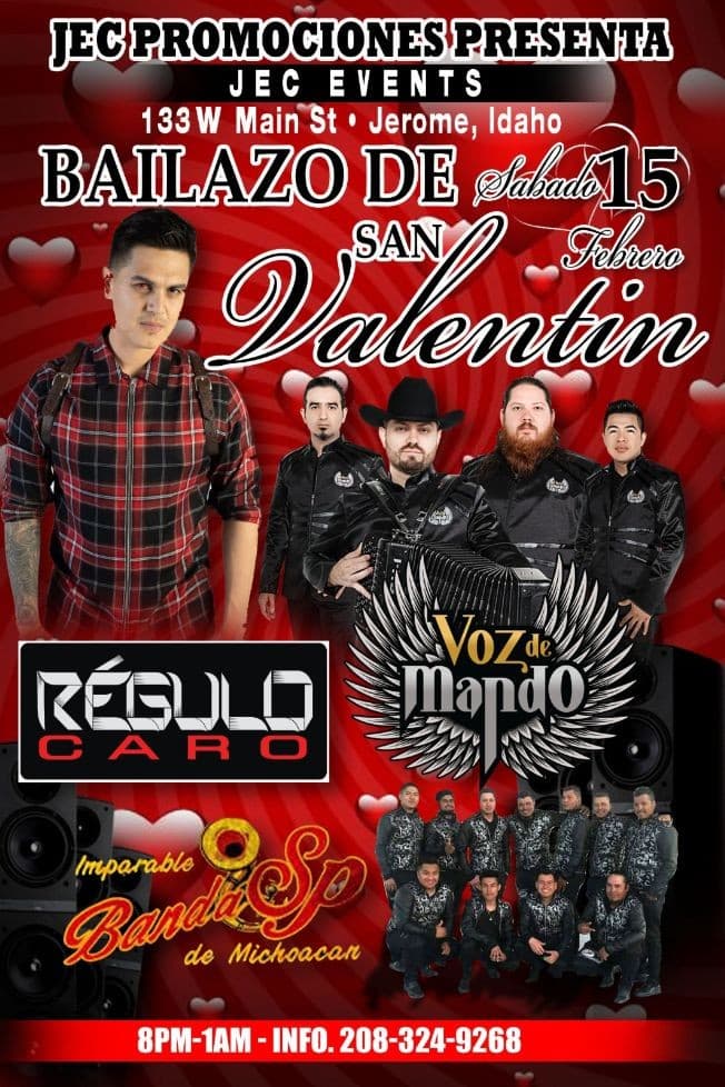 Event - Voz De Mando, Regulo Caro & Banda SP En Concierto  En Jerome, ID - Jerome, Idaho - February 15, 2020 | concert tickets