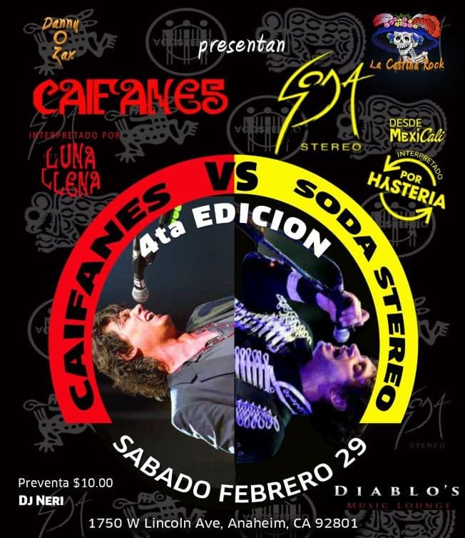 Event - CAIFANES VS SODA STEREO 4 - Anaheim, California - February 29, 2020 | concert tickets