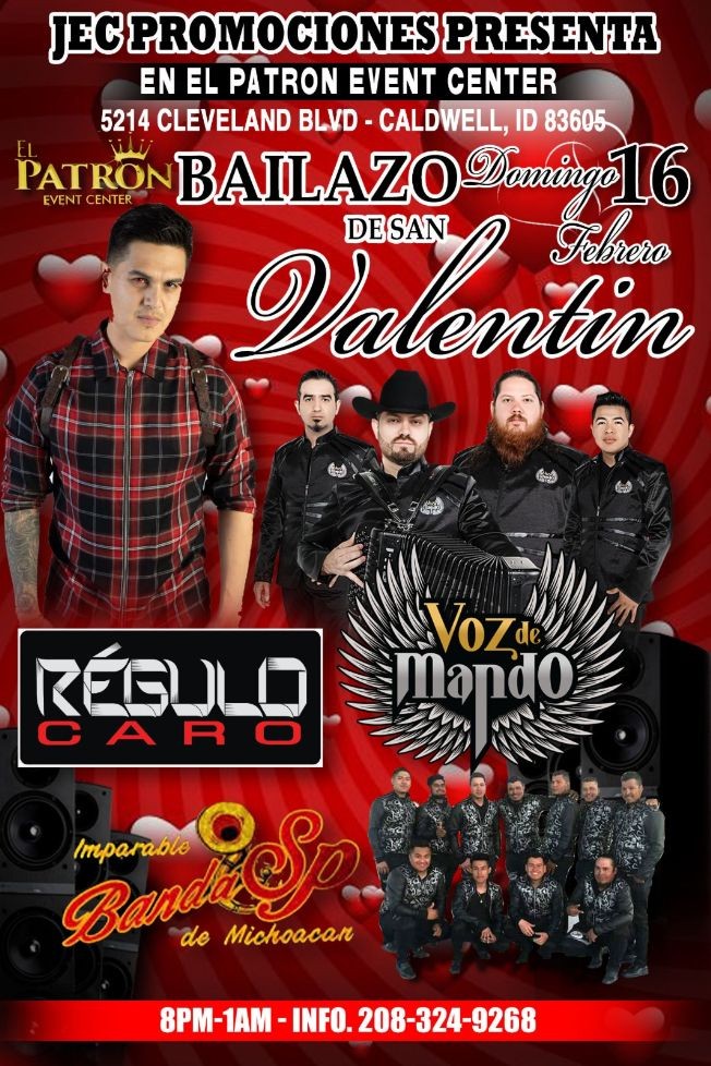 Event - VOZ DE MANDO,REGULO CARO & BANDA SP EN VIVO - Caldwell, Idaho - February 16, 2020 | concert tickets