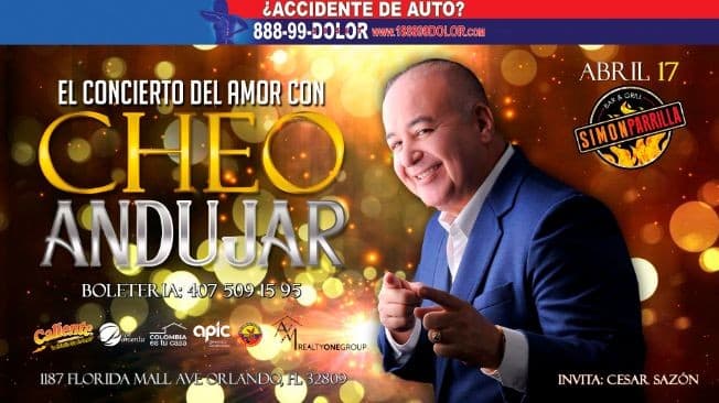 Event - CHEO ANDUJAR Y EL CONCIERTO DEL AMOR - Orlando, Florida - April 17, 2020 | concert tickets