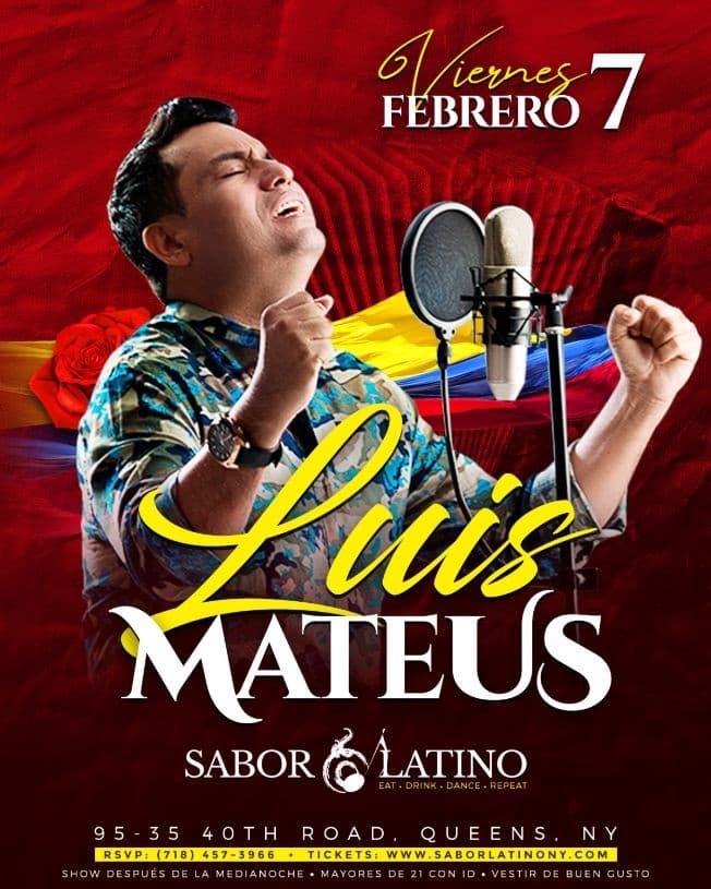 Event - Luis Mateus en Concierto - Ridgewood, New York - February 7, 2020 | concert tickets