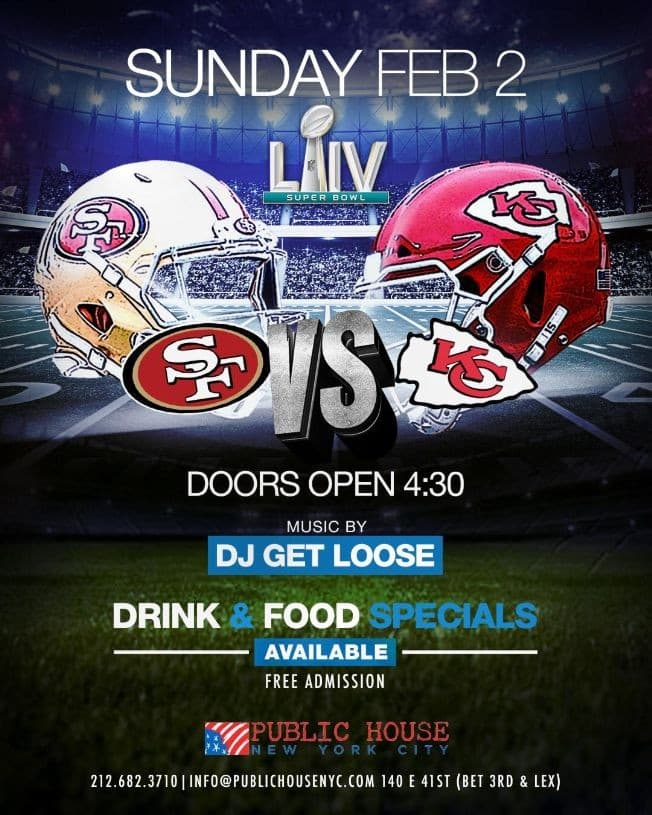 Event - Super Bowl Party At Public House - New York, New York - February 2, 2020 | concert tickets