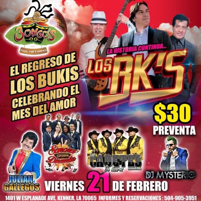 Event - El Regreso De Los Bukis En Kenner,LA - Kenner, Louisiana - February 21, 2020 | concert tickets