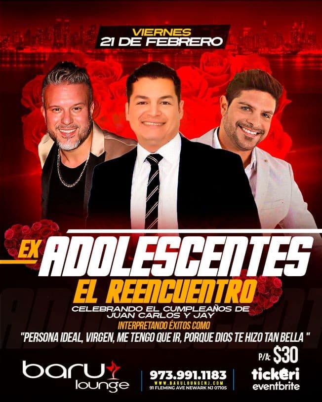 Event - Ex ADOLESCENTES - El Reencuentro - Newark, New Jersey - February 21, 2020 | concert tickets