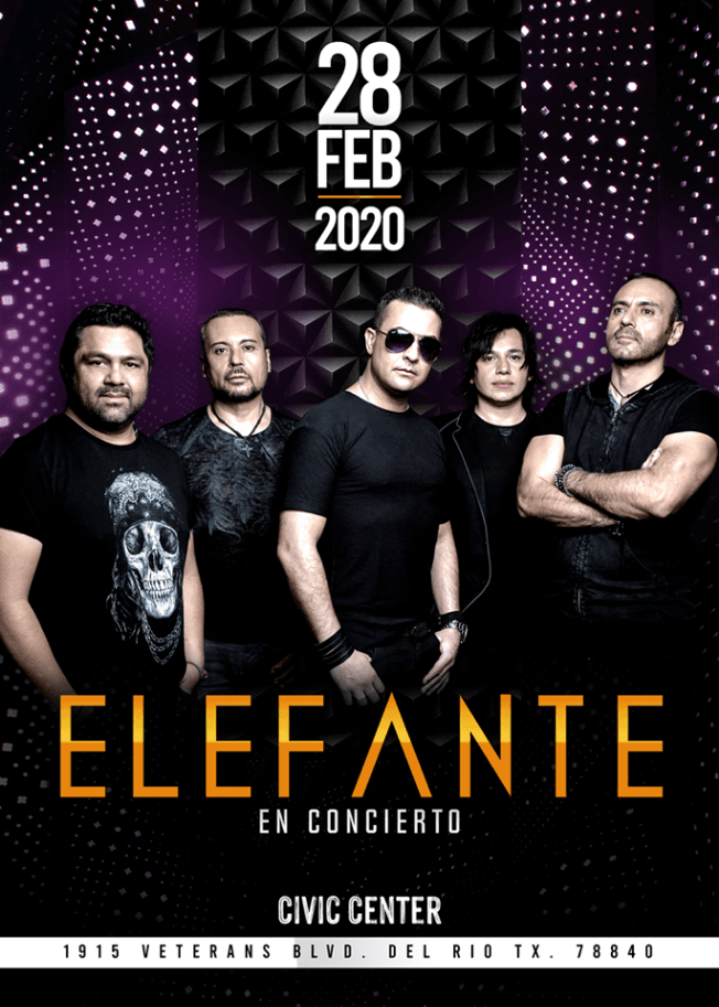 Event - ELEFANTE EN DEL RIO - Del Rio, Texas - February 28, 2020 | concert tickets