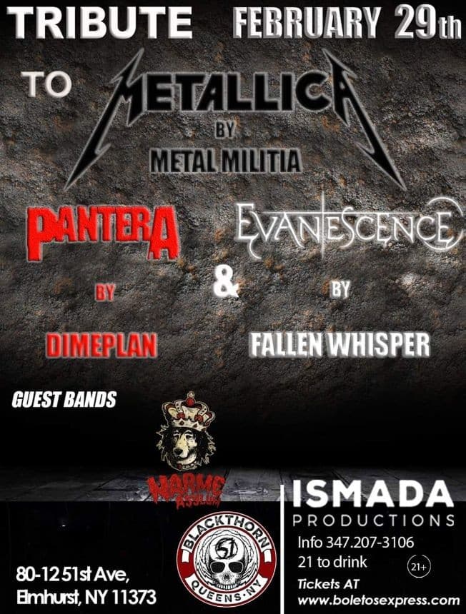 Event - Tributo A Metallica Por Metal Militia En Elmhurst,NY - elmhurst, New York - February 29, 2020 | concert tickets