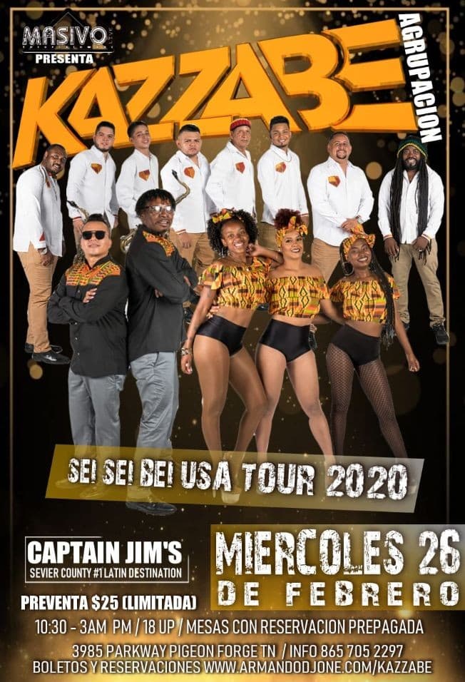 Event - Kazzabe - Pigeon Forge, TN (Sei Sei Bei, Gira USA) - Pigeon Forge, Tennessee - February 26, 2020 | concert tickets