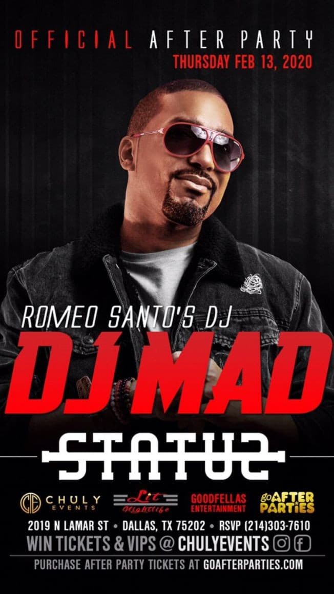 Event - "DJ Mad" El DJ de Romeo Santos en Vivo! - Dallas, Texas - February 13, 2020 | concert tickets