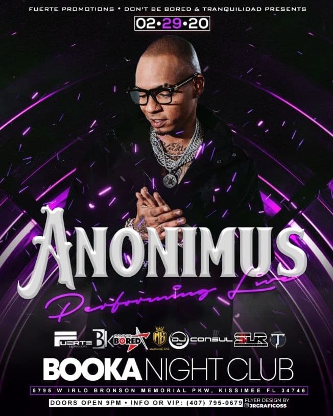 Event - Anonimus at booka - Kissimmee, Florida - February 29, 2020 | concert tickets